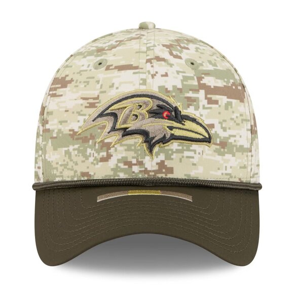 Men's Baltimore Ravens New Era Camo 2025 Salute to Service 39THIRTY Flex Hat M-L - Picture 2 of 11